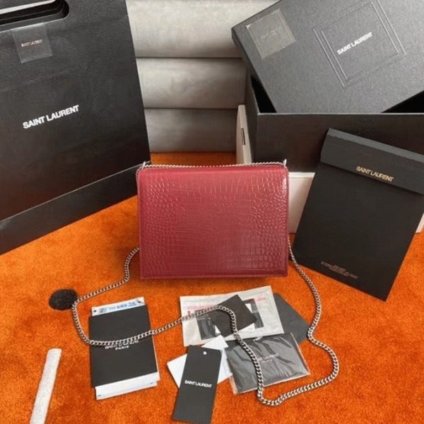 Réplique Sac Saint Laurent Cassandra Medium en Bordeaux Crocodile – Image 6