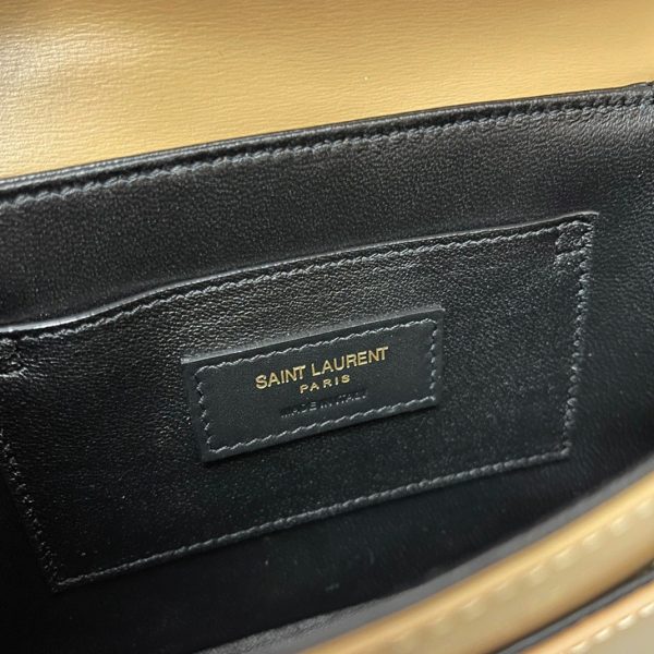 Sac Saint Laurent Solferino Small en Cuir de Veau Beige Foncé – Image 8