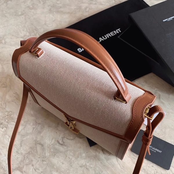 Réplique Sac Saint Laurent Cassandra Medium en Toile Beige – Image 6