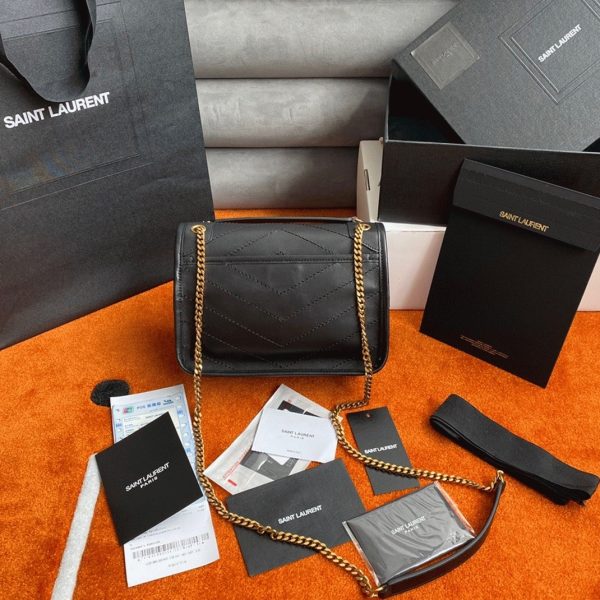 Contrefaçon Sac Saint Laurent Niki Baby à Chaîne en Noir – Image 11