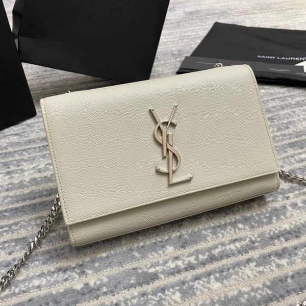 Réplique Sac Saint Laurent Kate Small à Chaîne en Ivoire – Image 2