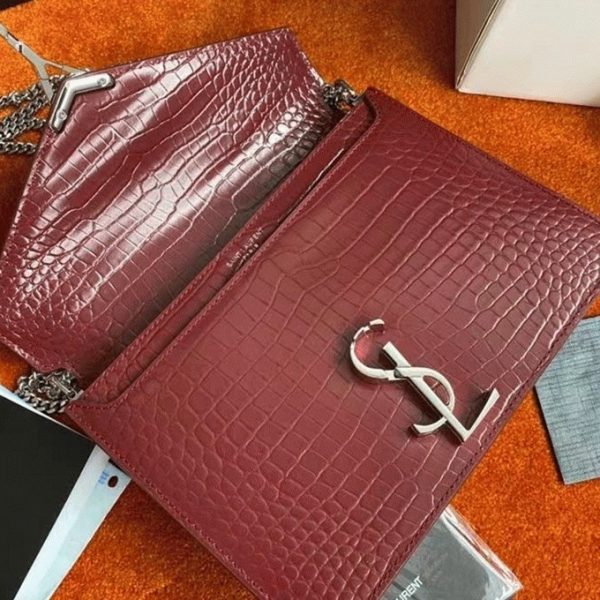 Réplique Sac Saint Laurent Cassandra Medium en Bordeaux Crocodile – Image 2