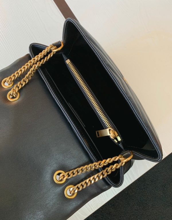 Faux Sac de Créateur Saint Laurent LouLou Small à Chaîne en Noir – Image 6