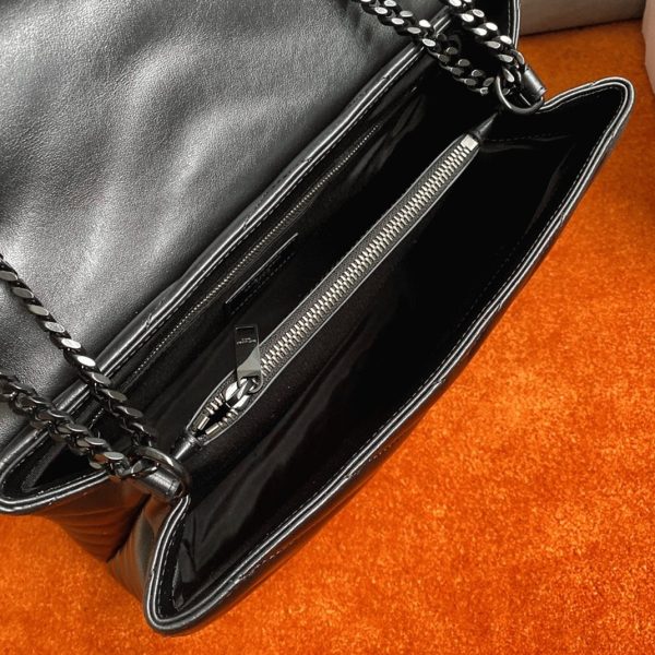 Réplique Sac Saint Laurent LouLou Medium à Chaîne en Noir – Image 6