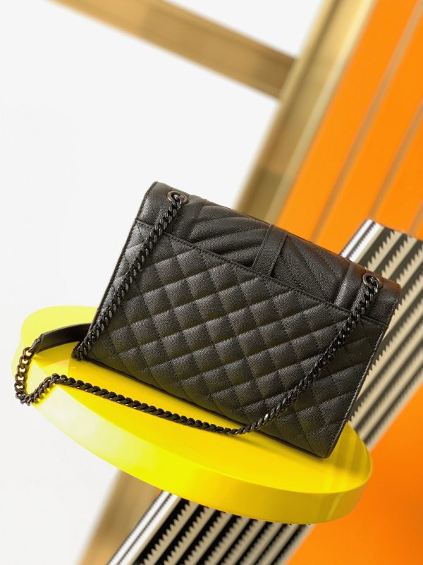Contrefaçon Sac Saint Laurent Envelope Large Noir avec Ferrures Noires – Image 4