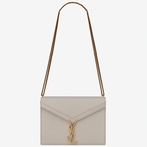 Fausse Sacoche Saint Laurent Cassandra Medium à Chaîne en Blanc