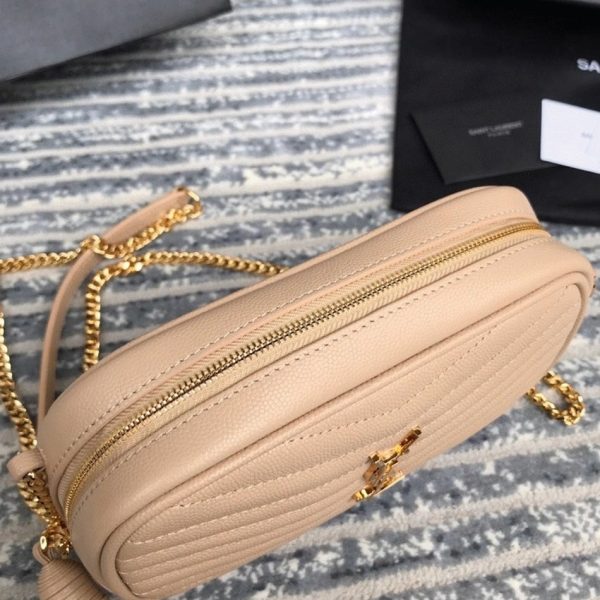 Fausse Sacoche Saint Laurent Lou Mini en Beige – Image 2