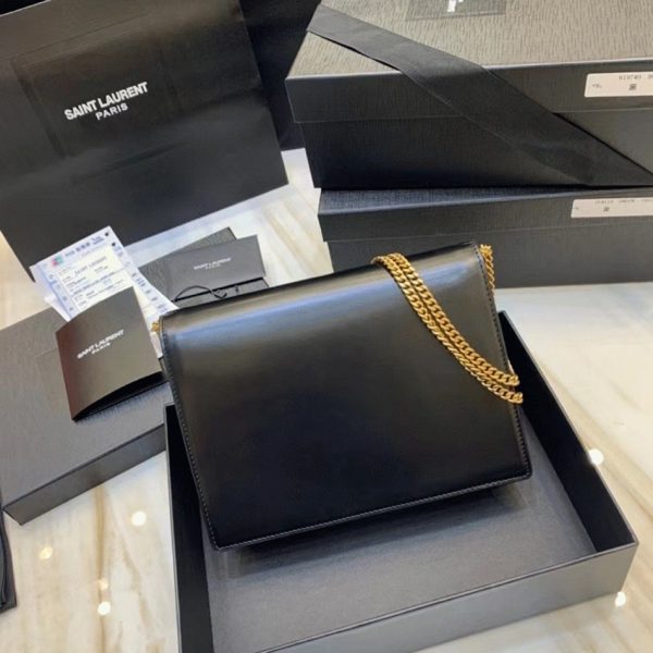 Contrefaçon Sac Saint Laurent Cassandra Medium à Chaîne en Noir – Image 5