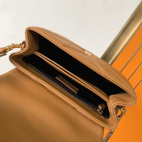 Contrefaçon Sac Saint Laurent LouLou Toy avec Bandoulière en Marron – Image 10