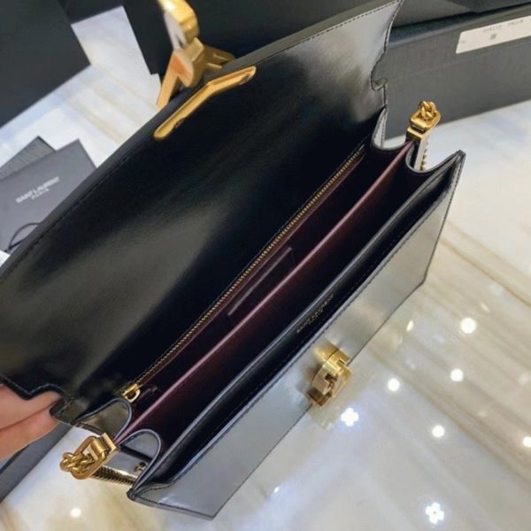 Contrefaçon Sac Saint Laurent Cassandra Medium à Chaîne en Noir – Image 4