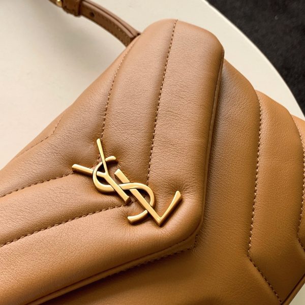 Contrefaçon Sac Saint Laurent LouLou Toy avec Bandoulière en Marron – Image 7