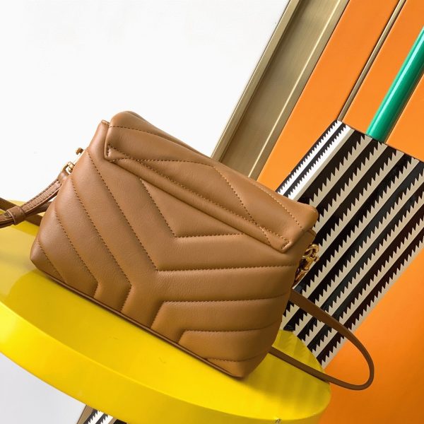 Contrefaçon Sac Saint Laurent LouLou Toy avec Bandoulière en Marron – Image 6