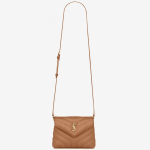 Contrefaçon Sac Saint Laurent LouLou Toy avec Bandoulière en Marron