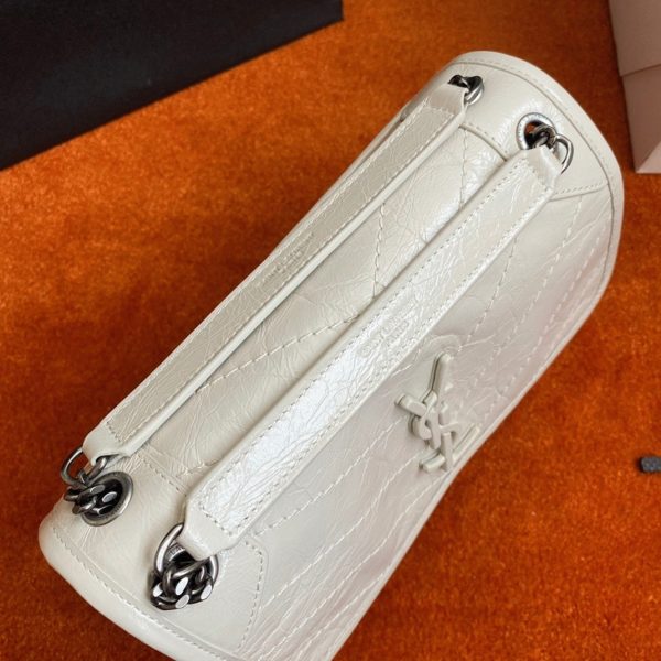 Imitation Sac Saint Laurent Niki Baby à Chaîne en Blanc – Image 2