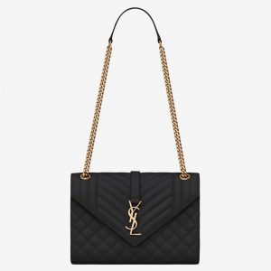 Fausse Sacoche Saint Laurent Envelope Large en Noir