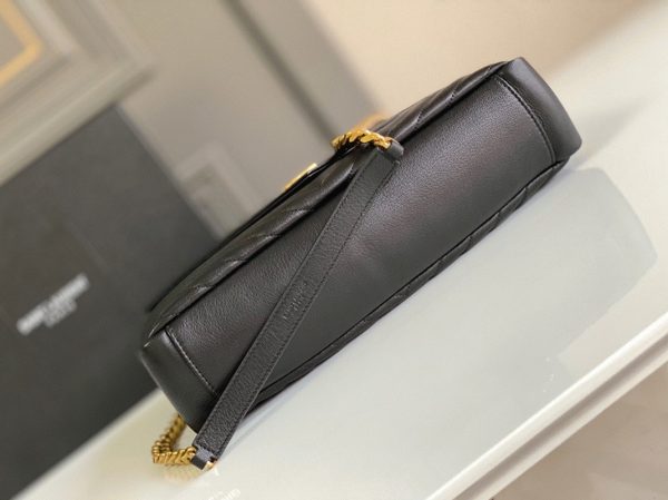 Contrefaçon Sac Saint Laurent College Large à Chaîne en Noir – Image 5