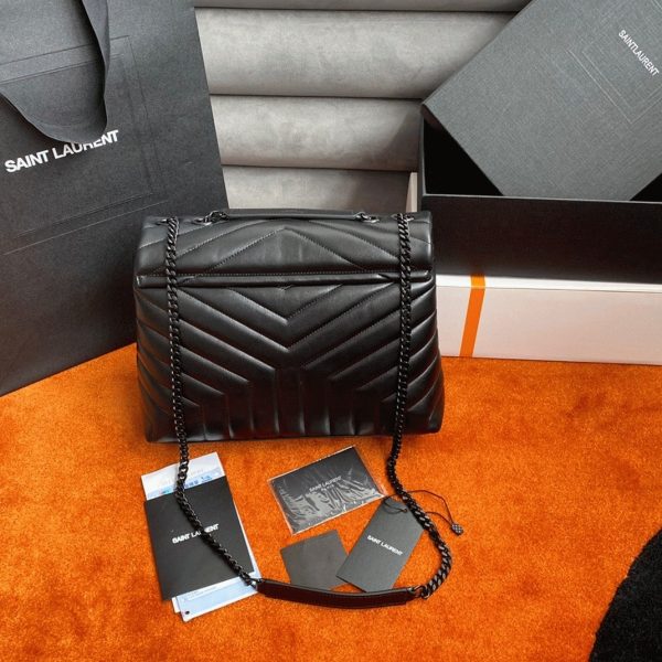 Réplique Sac Saint Laurent LouLou Medium à Chaîne en Noir – Image 4