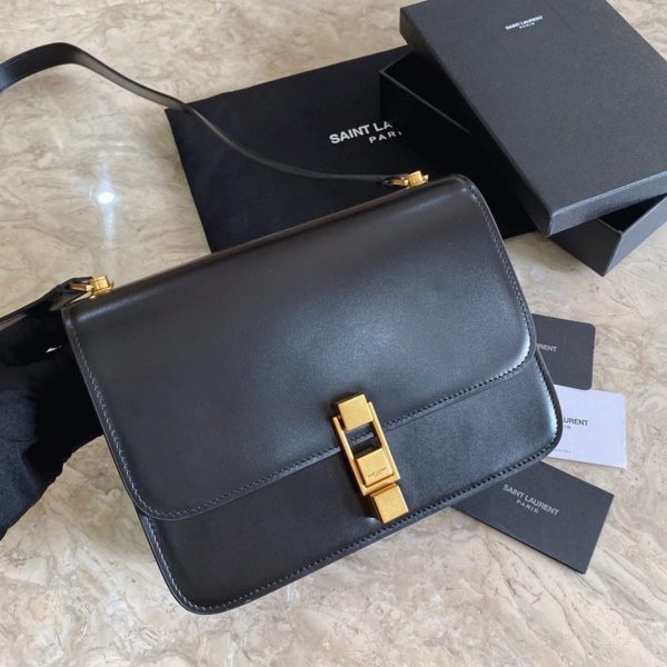 Fausse Sacoche Saint Laurent Le Carré à Bandoulière en Noir – Image 4