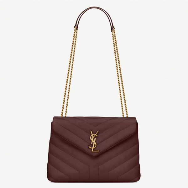 Contrefaçon Sac Saint Laurent LouLou Small à Chaîne en Bourgogne
