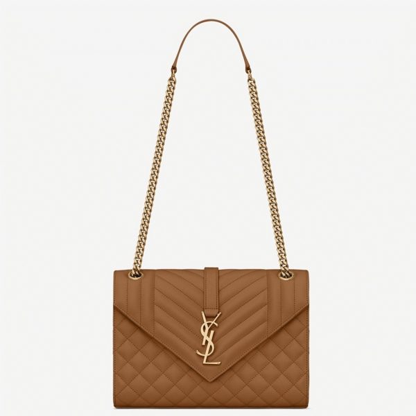 Réplique Sac Saint Laurent Envelope Medium en Marron