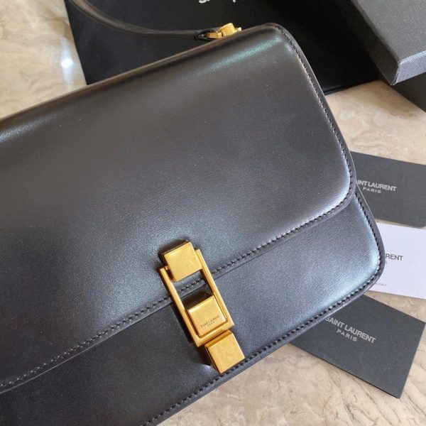 Fausse Sacoche Saint Laurent Le Carré à Bandoulière en Noir – Image 3