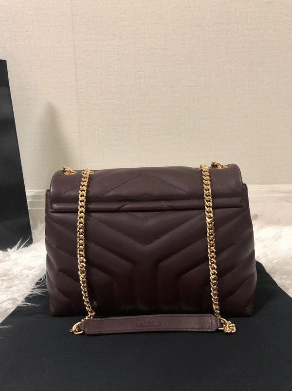 Contrefaçon Sac Saint Laurent LouLou Small à Chaîne en Bourgogne – Image 2