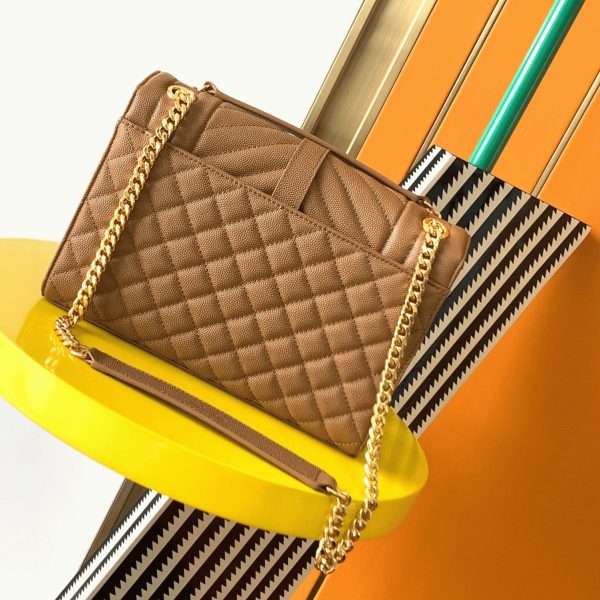 Réplique Sac Saint Laurent Envelope Medium en Marron – Image 3