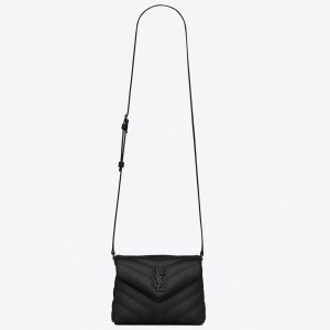 Fausse Sacoche Saint Laurent LouLou Toy avec Bandoulière en Noir Intégral