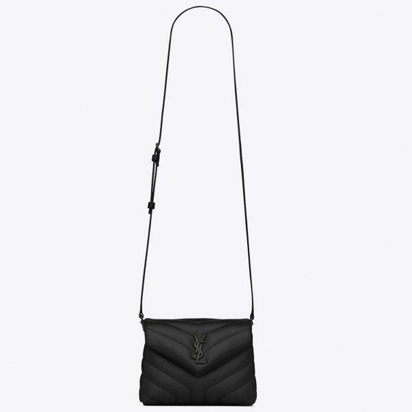 Fausse Sacoche Saint Laurent LouLou Toy avec Bandoulière en Noir Intégral