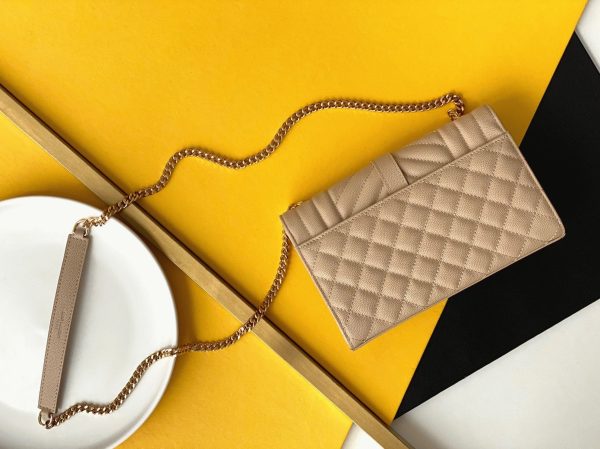 Réplique Sac Saint Laurent Envelope Small en Beige – Image 8