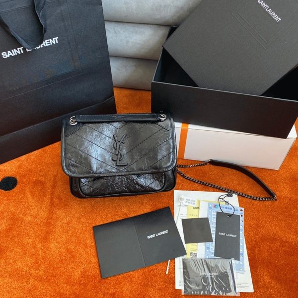Réplique Sac Saint Laurent Niki Baby à Chaîne en Noir – Image 4