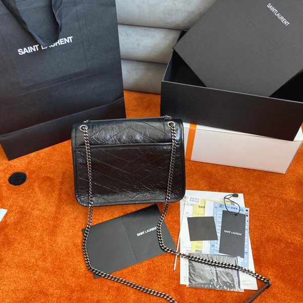 Réplique Sac Saint Laurent Niki Baby à Chaîne en Noir – Image 3