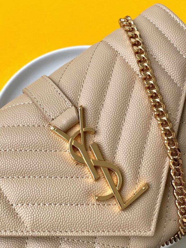 Réplique Sac Saint Laurent Envelope Small en Beige – Image 5