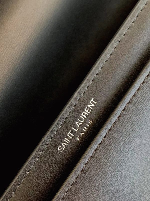 Sac Saint Laurent Sunset Medium à Chaîne en Cuir de Veau Noir – Image 3