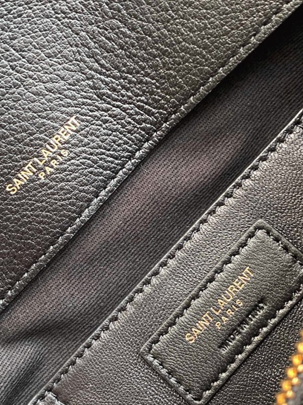 Contrefaçon Sac Saint Laurent College Large à Chaîne en Noir – Image 3