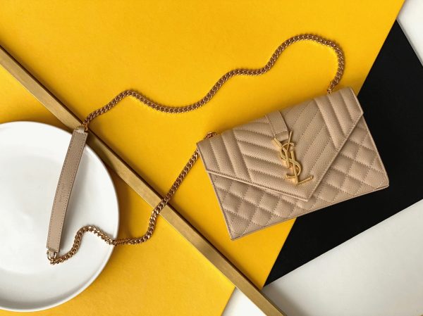 Réplique Sac Saint Laurent Envelope Small en Beige – Image 4