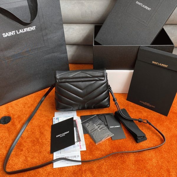 Fausse Sacoche Saint Laurent LouLou Toy avec Bandoulière en Noir Intégral – Image 3
