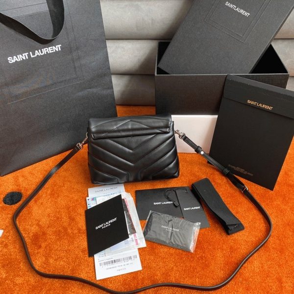 Contrefaçon Sac Saint Laurent LouLou Toy avec Bandoulière en Noir – Image 10