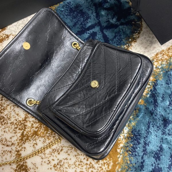 Contrefaçon Sac Saint Laurent Niki Baby à Chaîne en Noir – Image 2