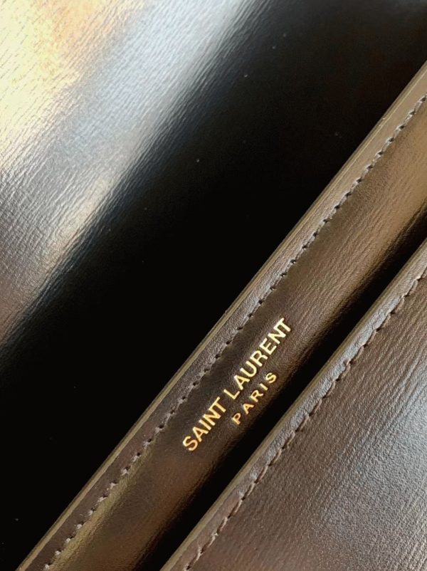 Sac Saint Laurent Sunset Medium à Chaîne en Cuir de Veau Noir – Image 3