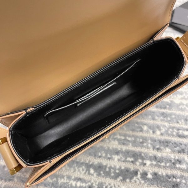 Sac Saint Laurent Solferino Small en Cuir de Veau Beige Foncé – Image 2