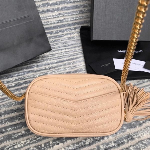 Fausse Sacoche Saint Laurent Lou Mini en Beige – Image 7