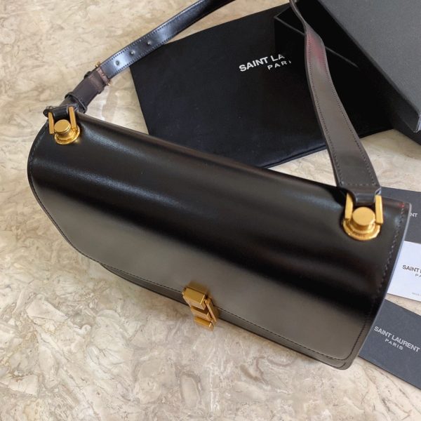 Fausse Sacoche Saint Laurent Le Carré à Bandoulière en Noir – Image 2