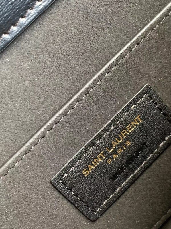 Sac Saint Laurent Sunset Medium à Chaîne en Cuir de Veau Noir – Image 2