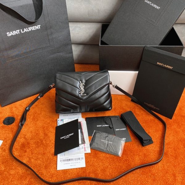 Contrefaçon Sac Saint Laurent LouLou Toy avec Bandoulière en Noir – Image 4