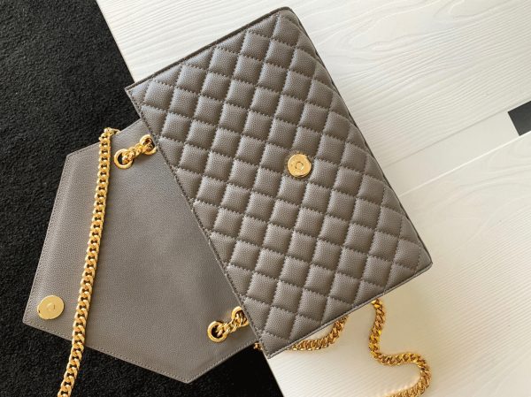 Réplique Sac Saint Laurent Envelope Medium en Gris – Image 4