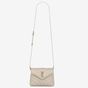 Réplique Sac Saint Laurent LouLou Toy avec Bandoulière en Blanc