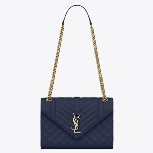 Fausse Sacoche Saint Laurent Envelope Medium en Marine