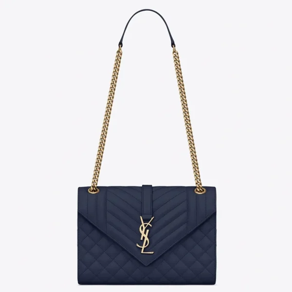 Fausse Sacoche Saint Laurent Envelope Medium en Marine