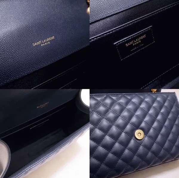 Fausse Sacoche Saint Laurent Envelope Medium en Marine – Image 7